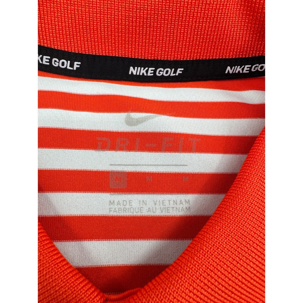 Nike Clemson Tigers 2018 National Champions Golf Polo Mens Medium Orange Striped - Picture 4 of 9